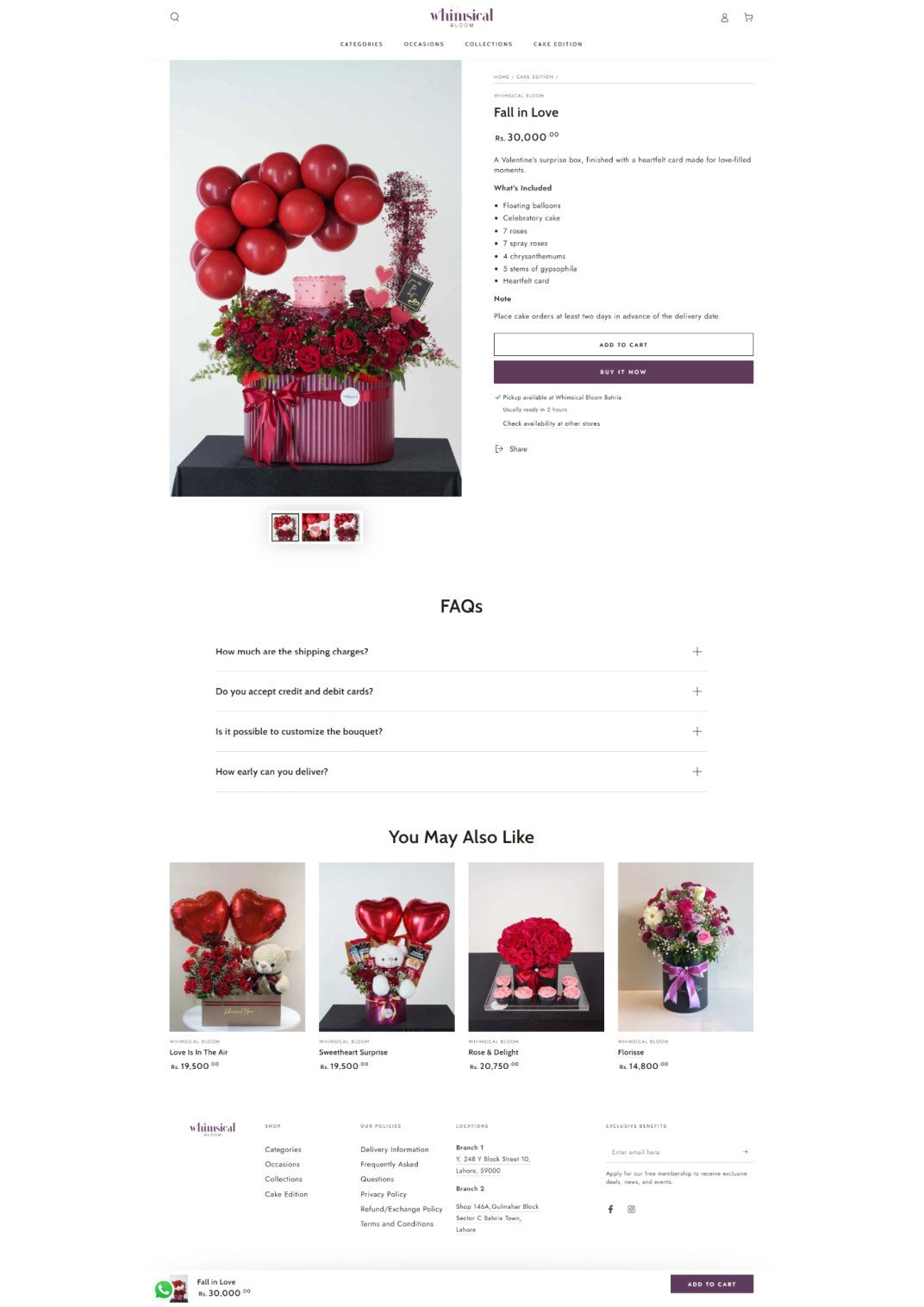 Floral Gift Product Page