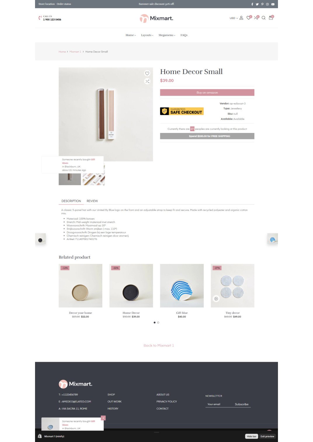 Home Decor Product Page